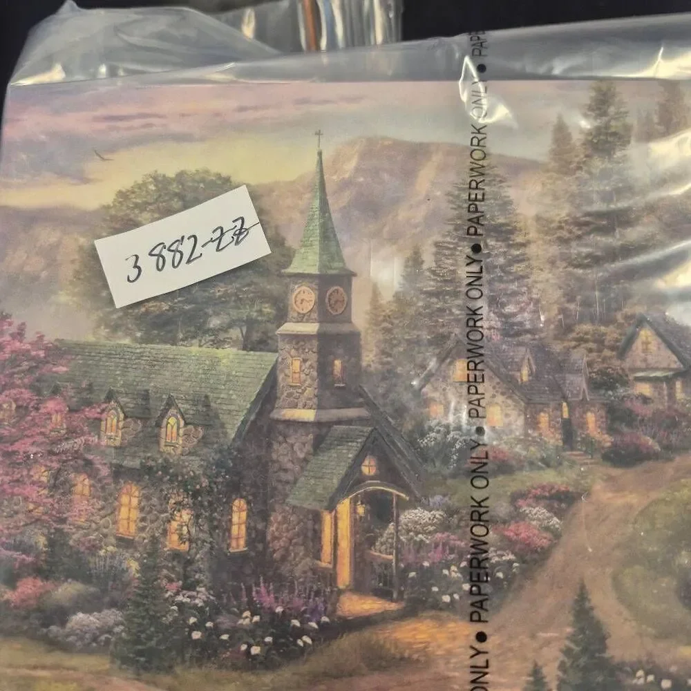 Ceaco Thomas Kinkade Sunday Morning Chapel 1000 pc Jigsaw Puzzle, Box Damaged